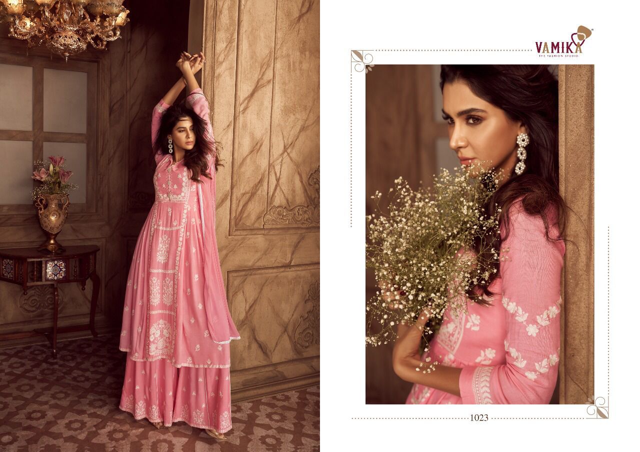 Pink heavy party wear Lakhnavi Rayon salwar suit
