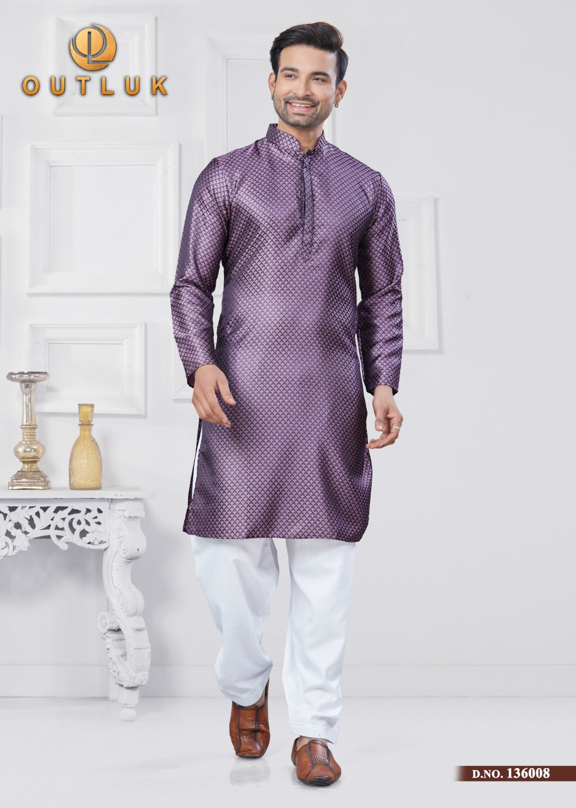 jacquard design kurta pajama set