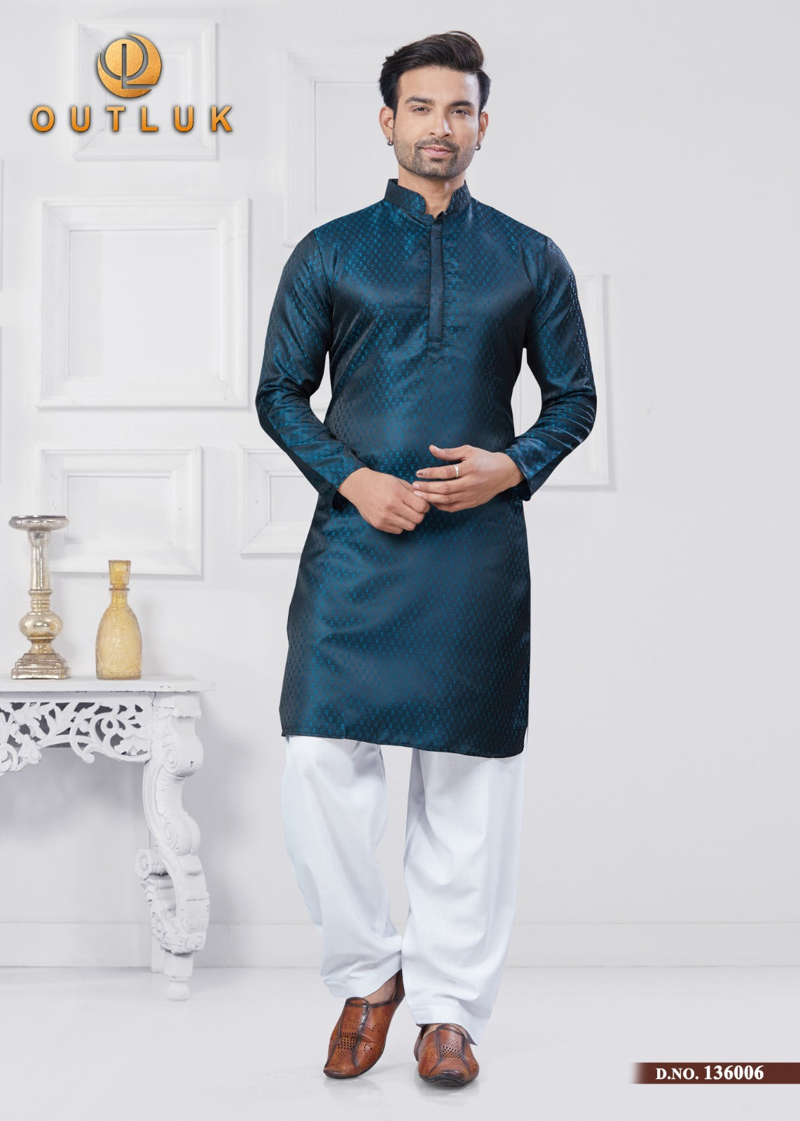 jacquard design kurta pajama set