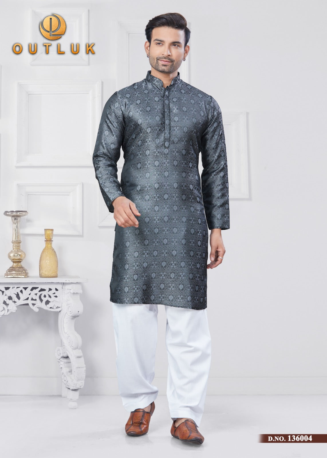jacquard design kurta pajama set