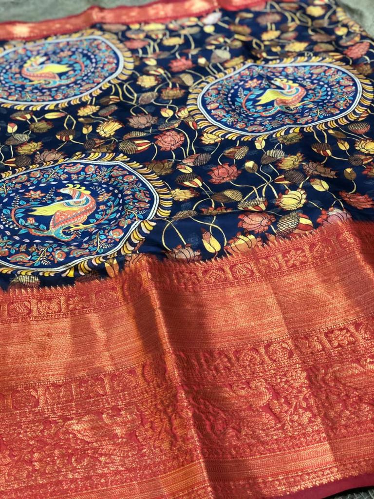 kalamkari banarasi saree