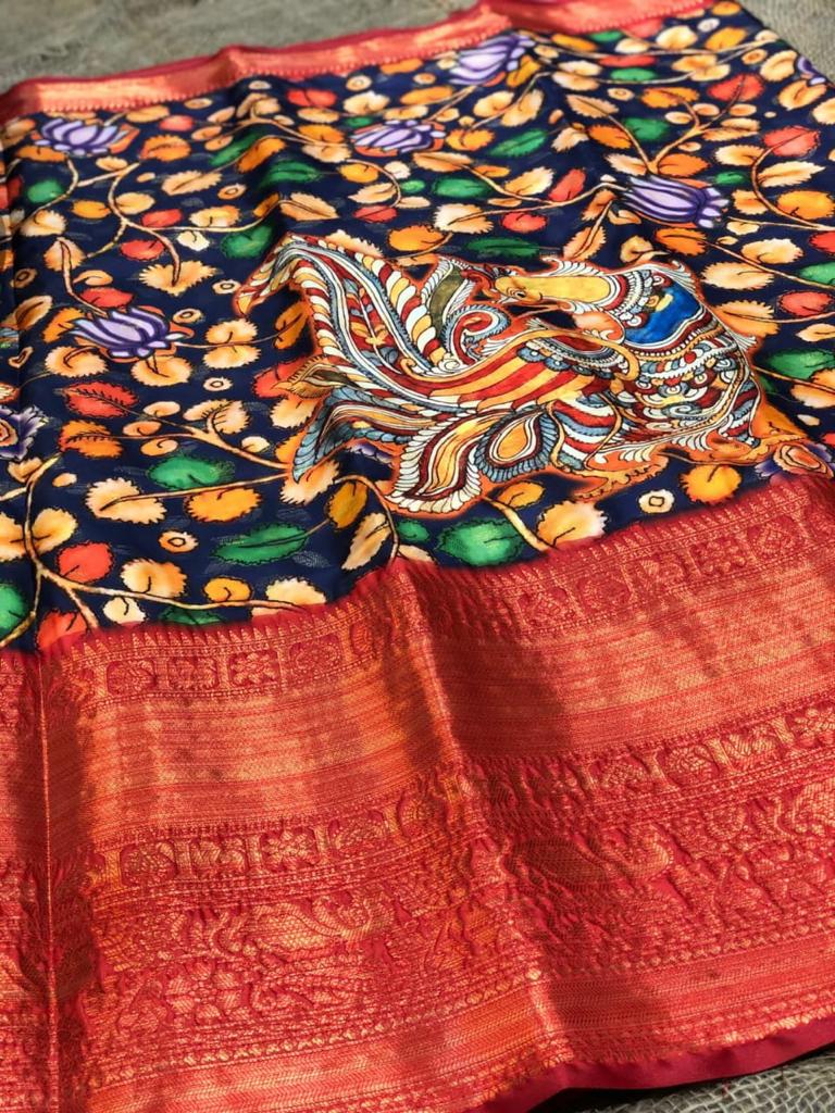 kalamkari banarasi saree