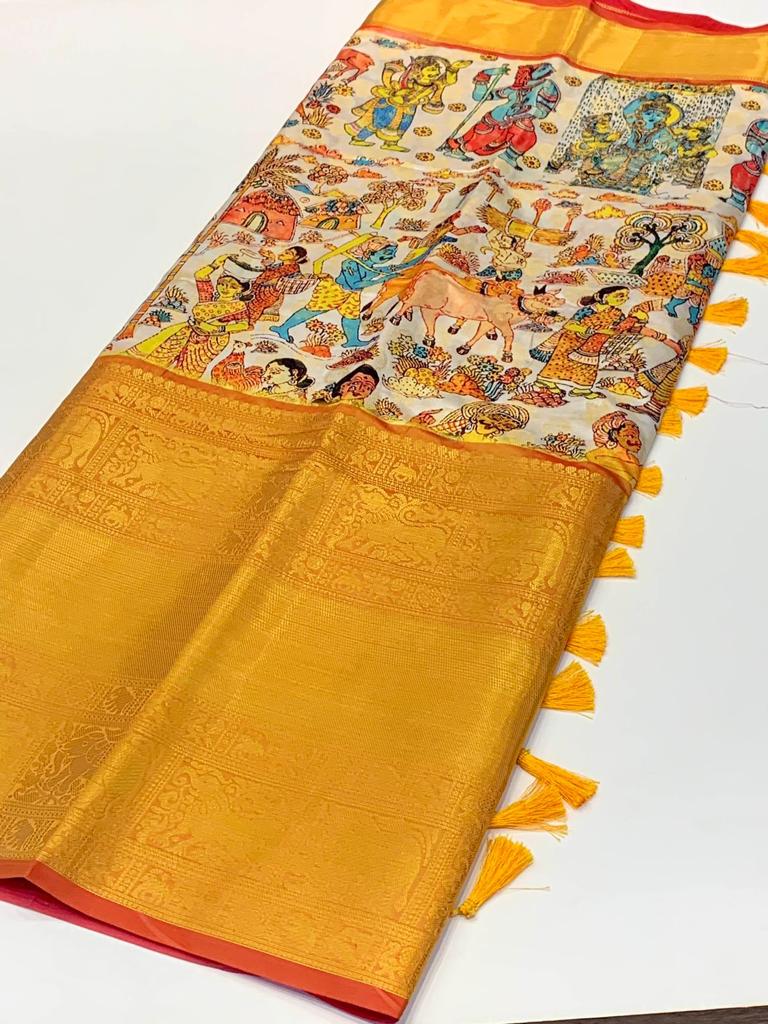 kalamkari banarasi saree