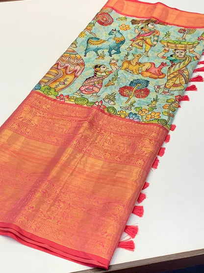 kalamkari banarasi saree