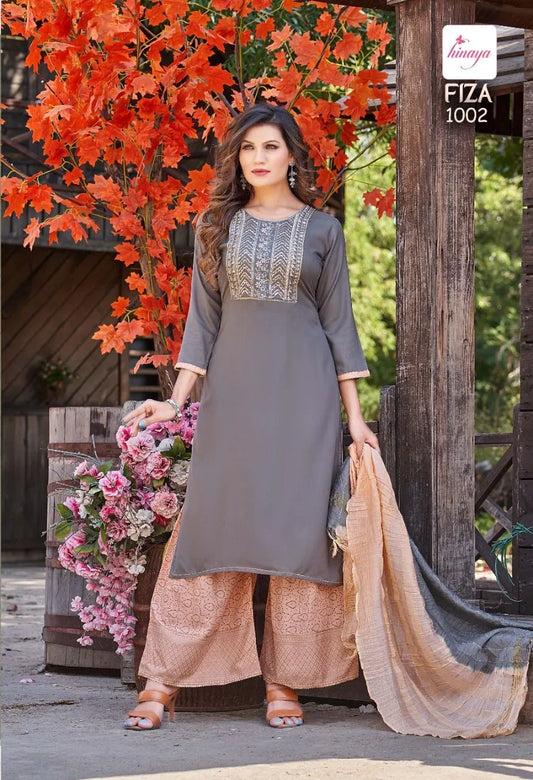 Gray pink Festive wear sharara suit salwar