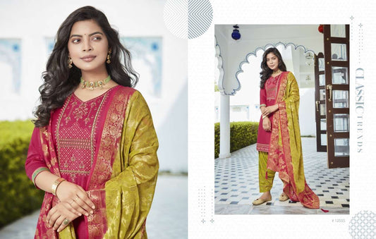 Pink green patiala suit salwar party wear