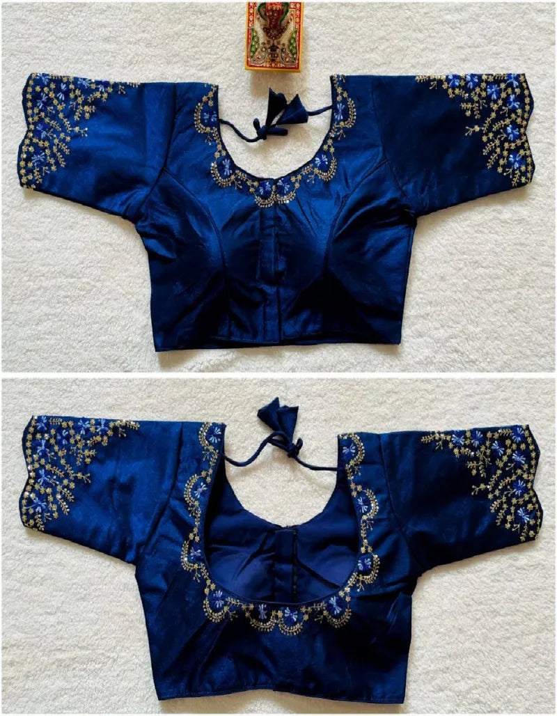 Phantom silk embroidery blouse