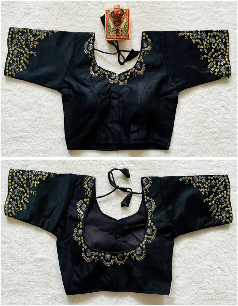 Phantom silk embroidery blouse