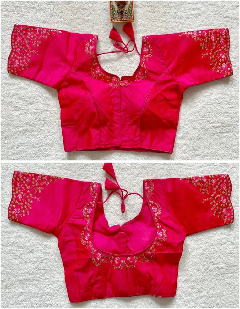 Phantom silk embroidery blouse