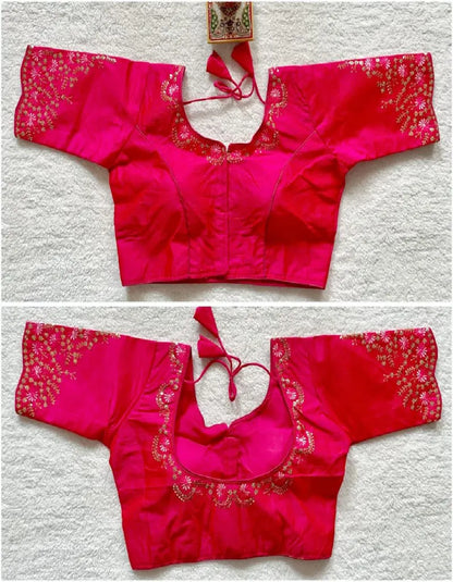 Phantom silk embroidery blouse