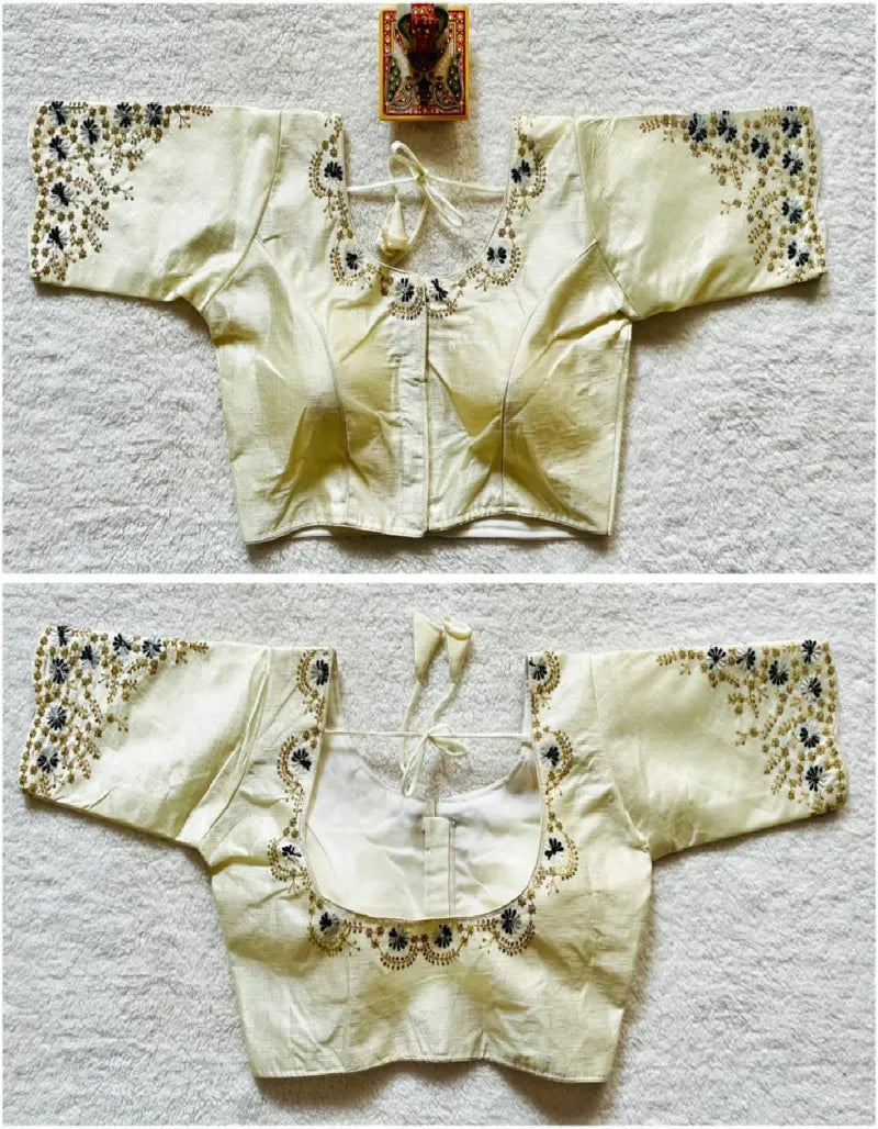 Phantom silk embroidery blouse